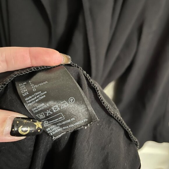 H&M Womens Black Long Sleeve Lightweight Open Front Belted Coat Size Large - Picture 6 of 8